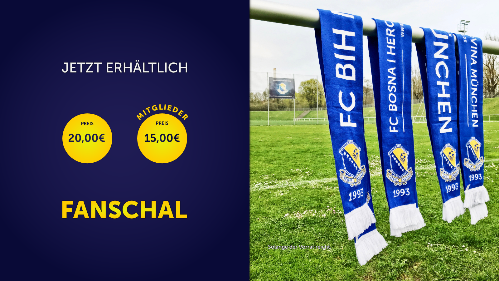 NEU und jetzt erhältlich. Offizieller Fanschal von FC Bosna i Hercegovina München 1993 e. V.