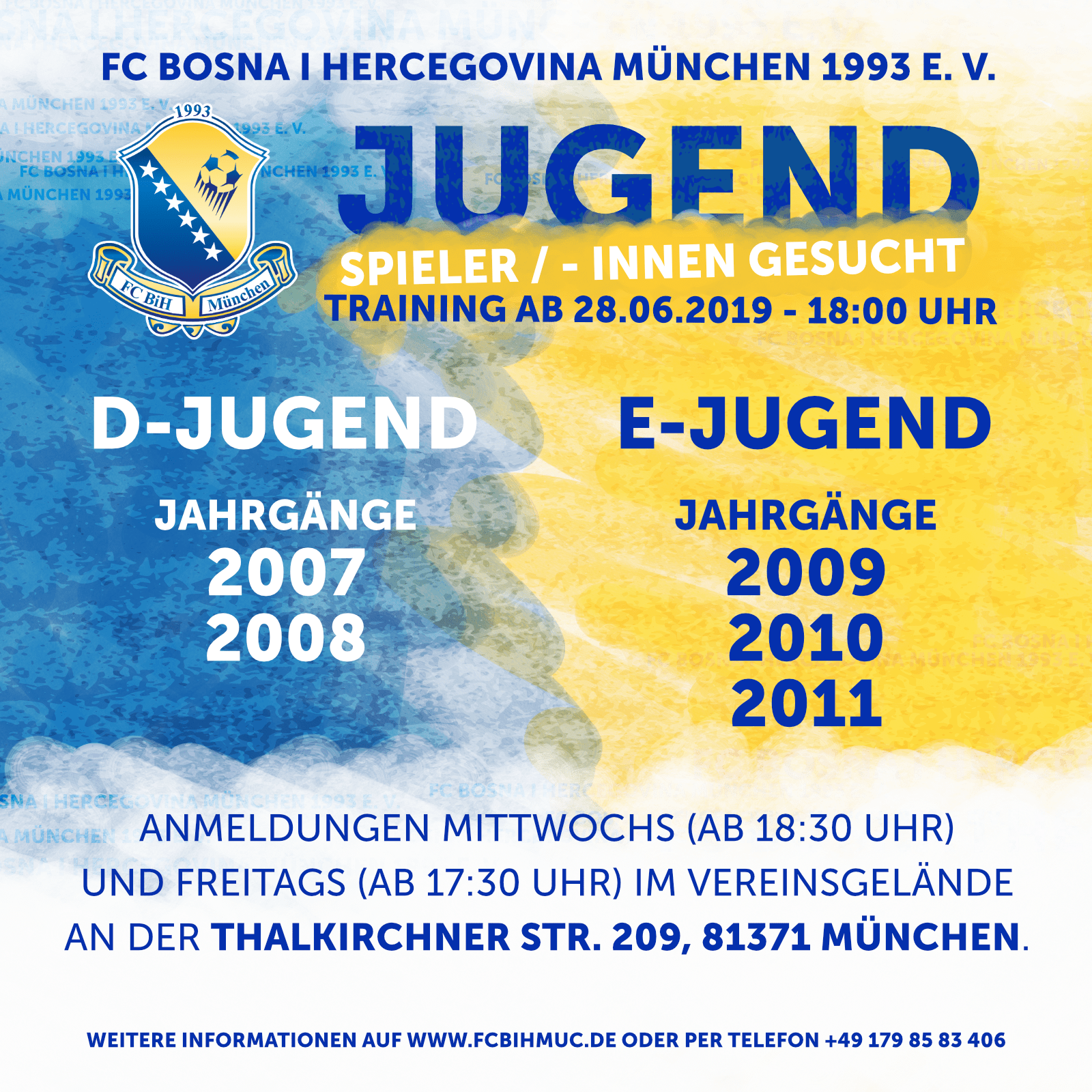 Jugend - Spieler gesucht - D- und E-Jugend - Training ab 28.06.