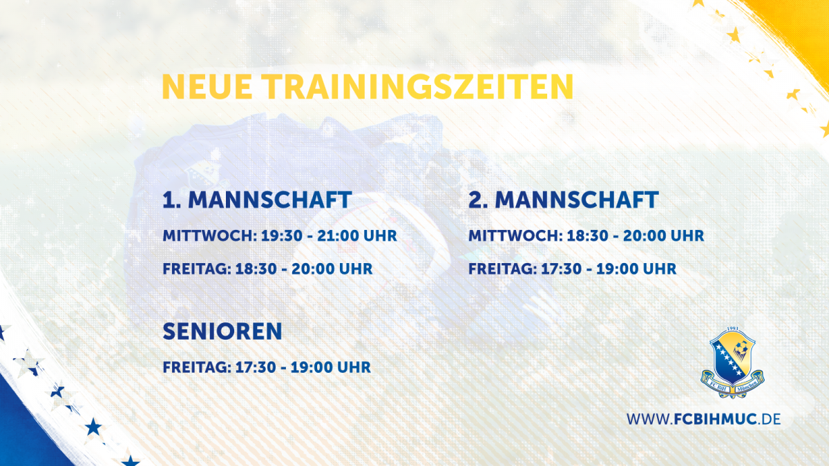 Neue Trainingszeiten